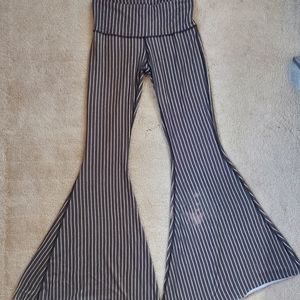 Teeki distressed striped bell bottoms